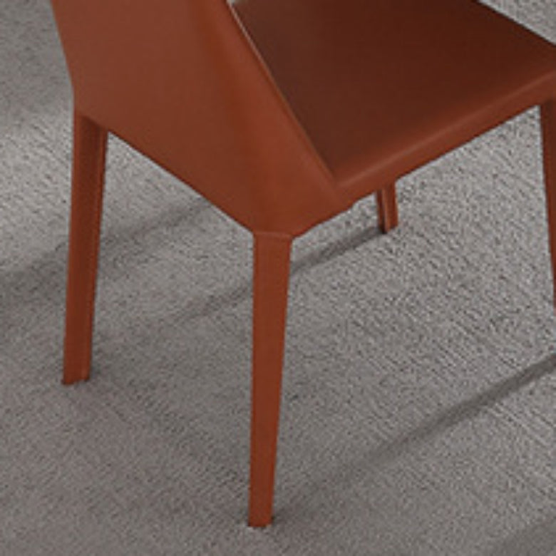 Faux Leather Kitchen Dining Chairs Contemporary Side Chairs with Metal Legs