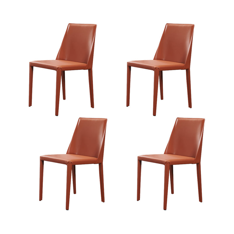Faux Leather Kitchen Dining Chairs Contemporary Side Chairs with Metal Legs