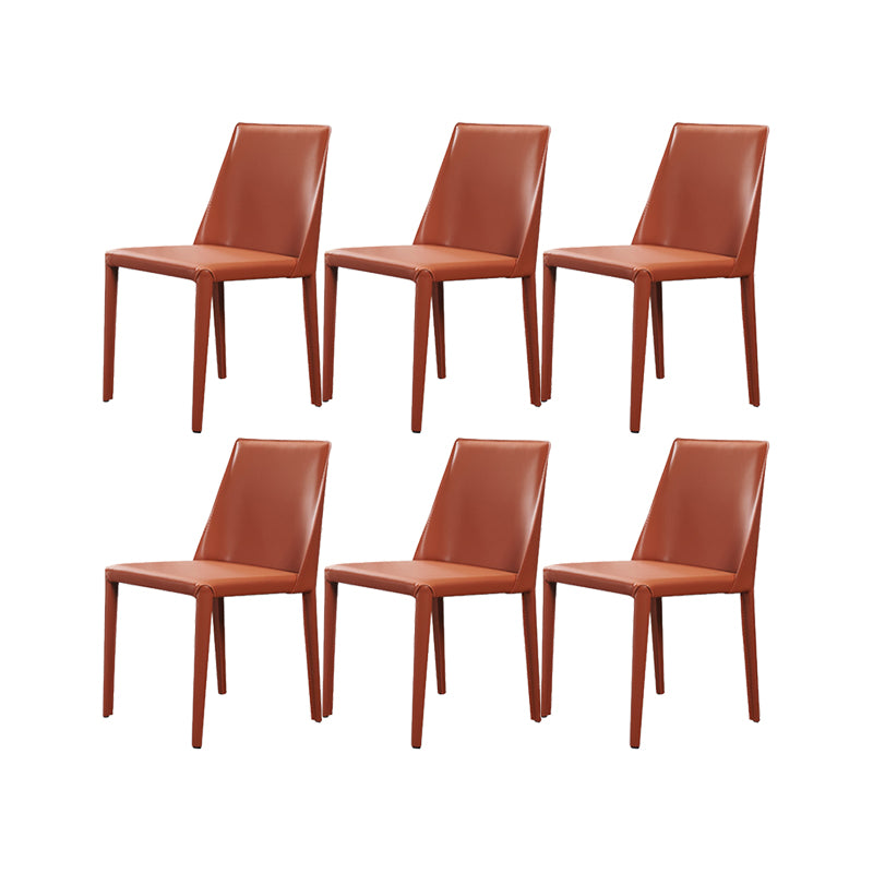 Faux Leather Kitchen Dining Chairs Contemporary Side Chairs with Metal Legs