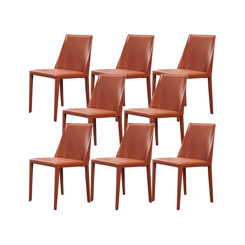 Faux Leather Kitchen Dining Chairs Contemporary Side Chairs with Metal Legs