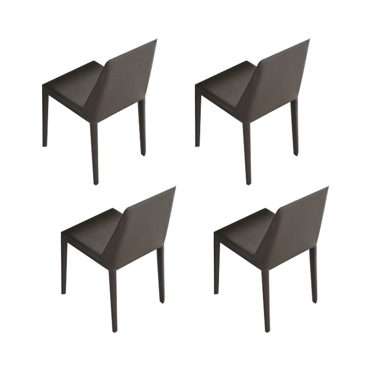 Faux Leather Kitchen Dining Chairs Contemporary Side Chairs with Metal Legs