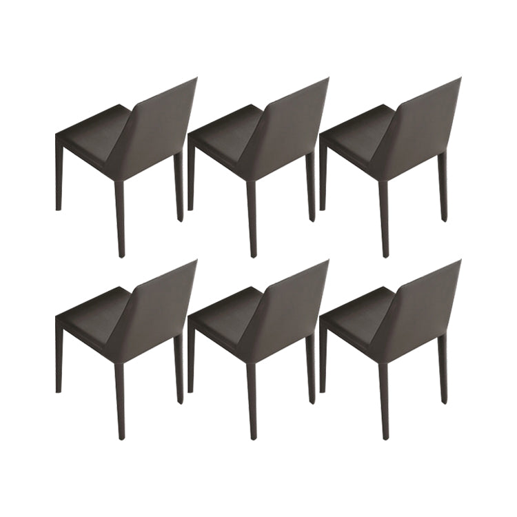 Faux Leather Kitchen Dining Chairs Contemporary Side Chairs with Metal Legs