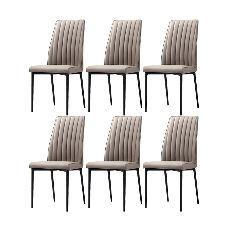 Faux Leather Dining Chairs Contemporary Upholstered Chairs with Metal Base