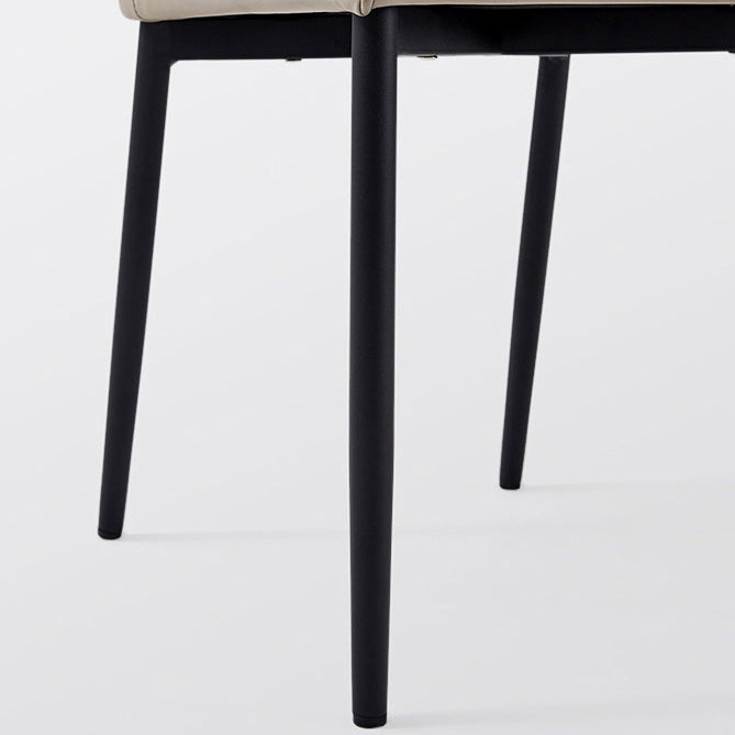 Faux Leather Dining Chairs Contemporary Upholstered Chairs with Metal Base