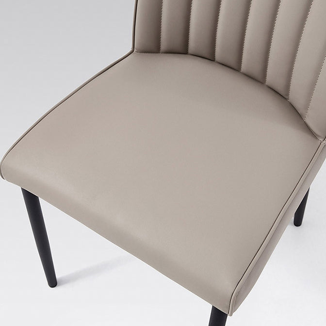Faux Leather Dining Chairs Contemporary Upholstered Chairs with Metal Base
