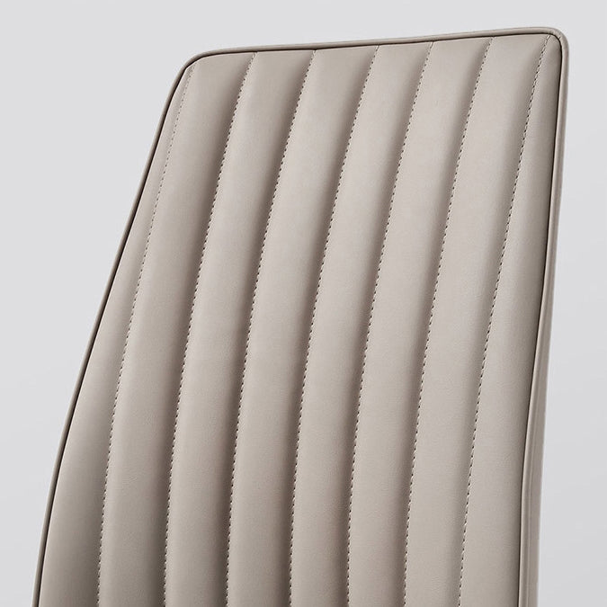 Faux Leather Dining Chairs Contemporary Upholstered Chairs with Metal Base