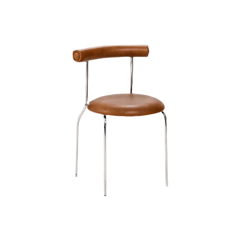 Kitchen Open Back Dining Chair Home Metal Armless Side Chair