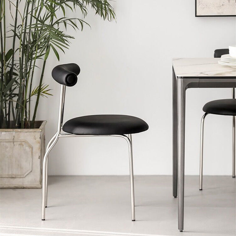 Kitchen Open Back Dining Chair Home Metal Armless Side Chair