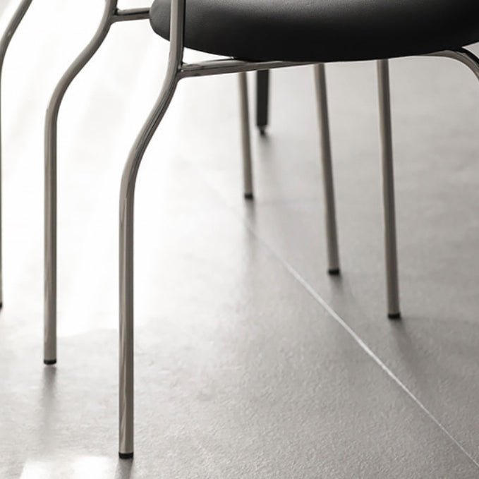 Kitchen Open Back Dining Chair Home Metal Armless Side Chair