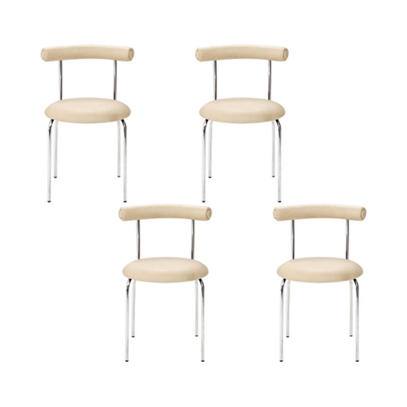 Kitchen Open Back Dining Chair Home Metal Armless Side Chair