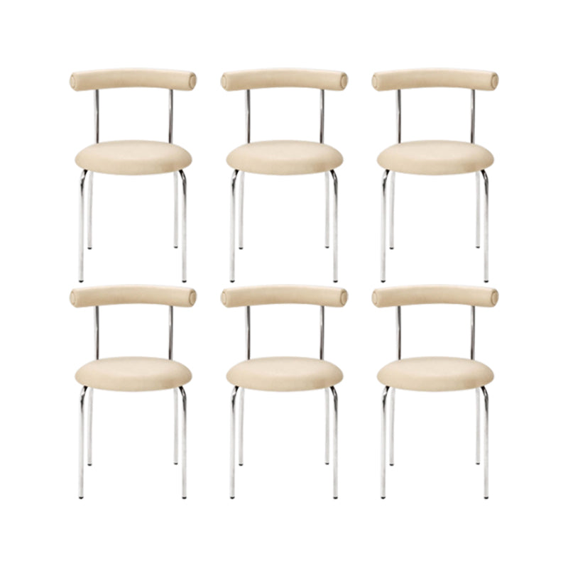 Kitchen Open Back Dining Chair Home Metal Armless Side Chair