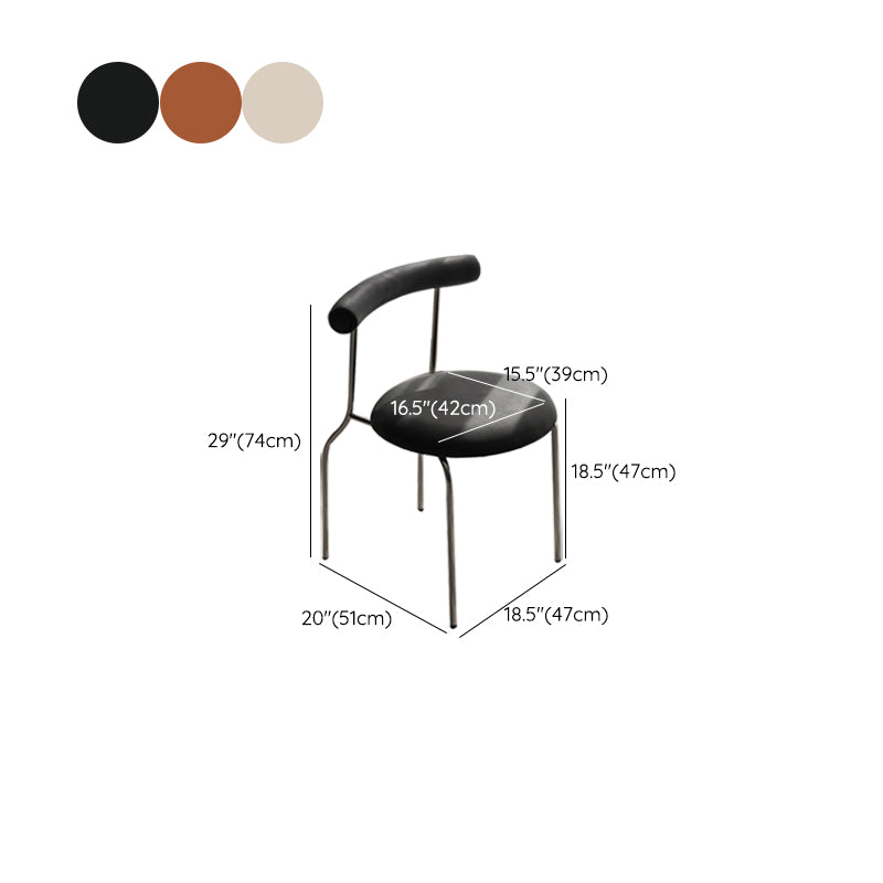 Kitchen Open Back Dining Chair Home Metal Armless Side Chair