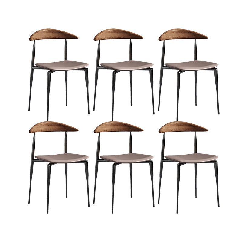 Industrial Armless Dining Chair Kitchen Open Back Side Chair