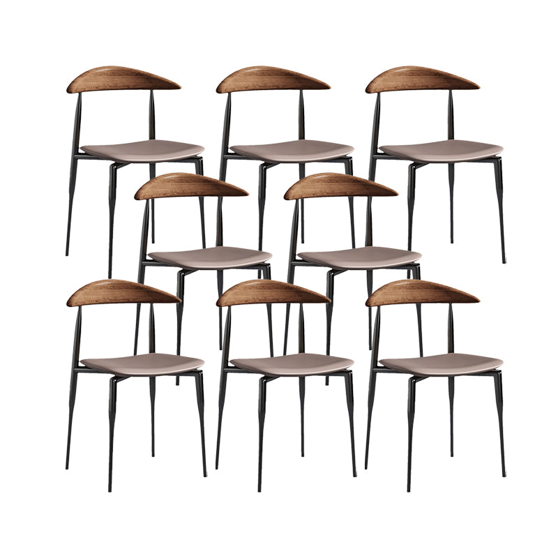 Industrial Armless Dining Chair Kitchen Open Back Side Chair