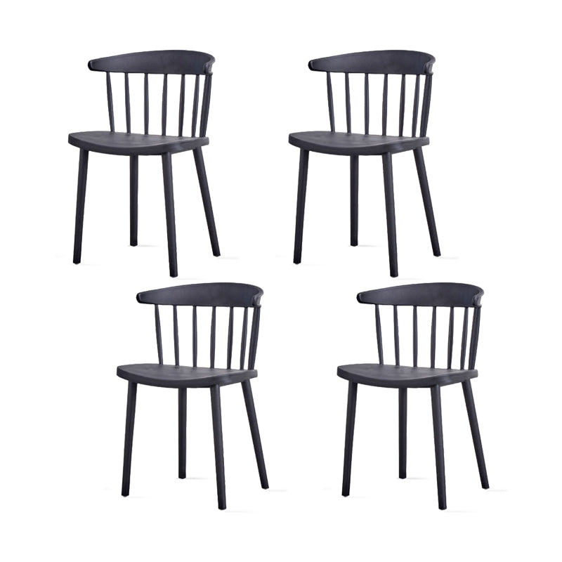 Contemporary Kitchen Dining Chair Plastic Slat Back Side Chair