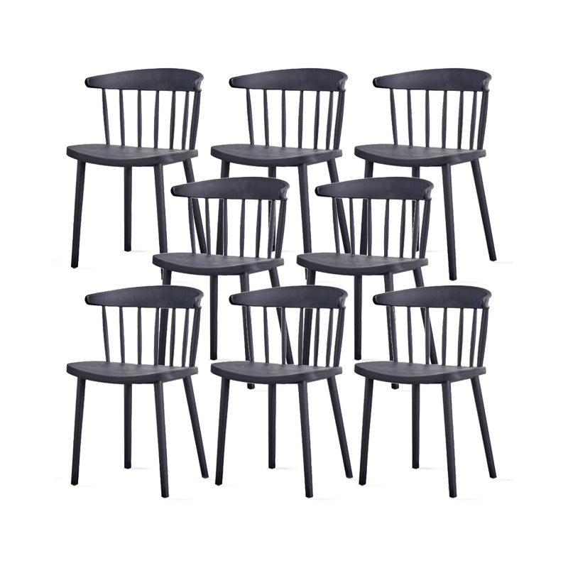 Contemporary Kitchen Dining Chair Plastic Slat Back Side Chair