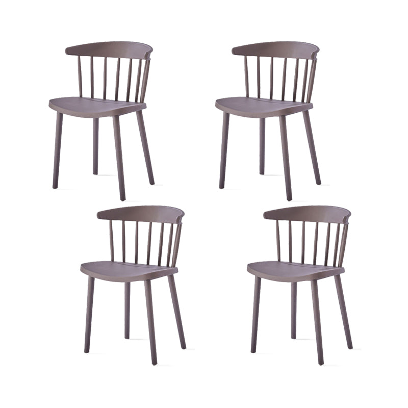 Contemporary Kitchen Dining Chair Plastic Slat Back Side Chair
