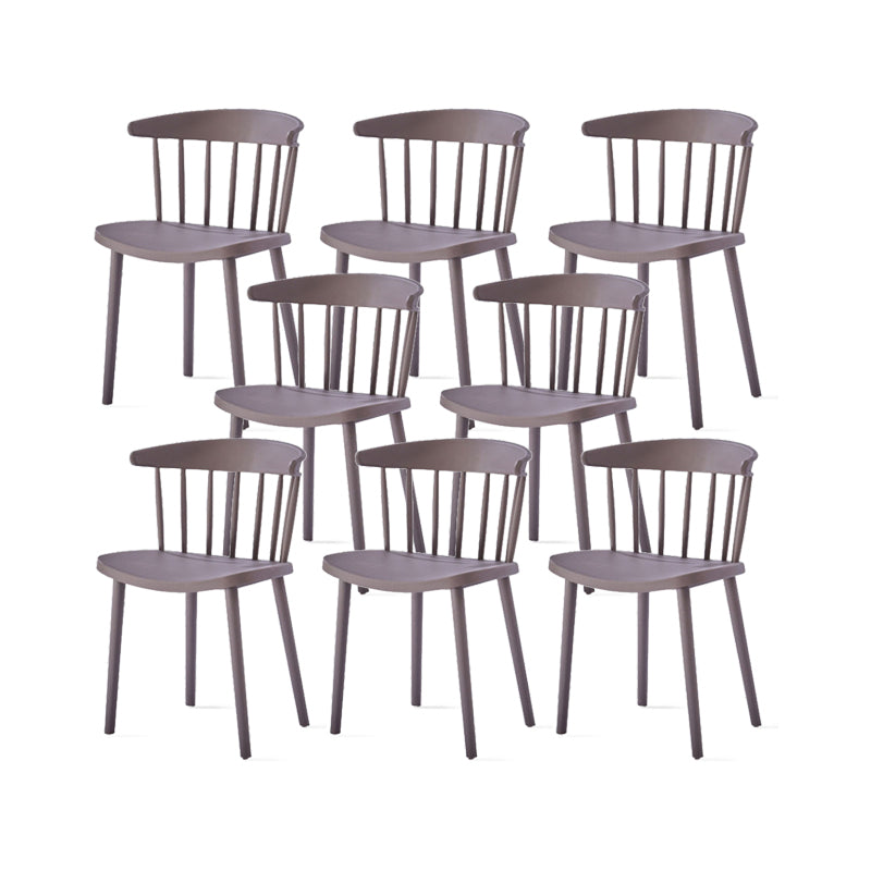 Contemporary Kitchen Dining Chair Plastic Slat Back Side Chair