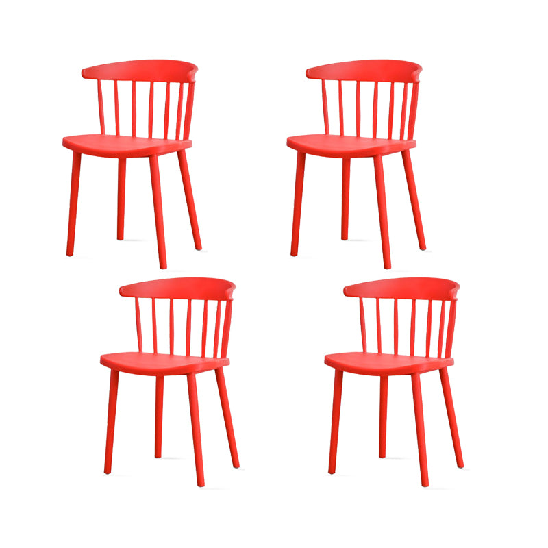 Contemporary Kitchen Dining Chair Plastic Slat Back Side Chair