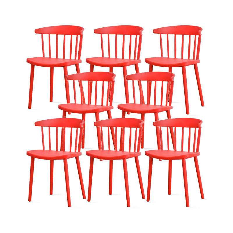 Contemporary Kitchen Dining Chair Plastic Slat Back Side Chair
