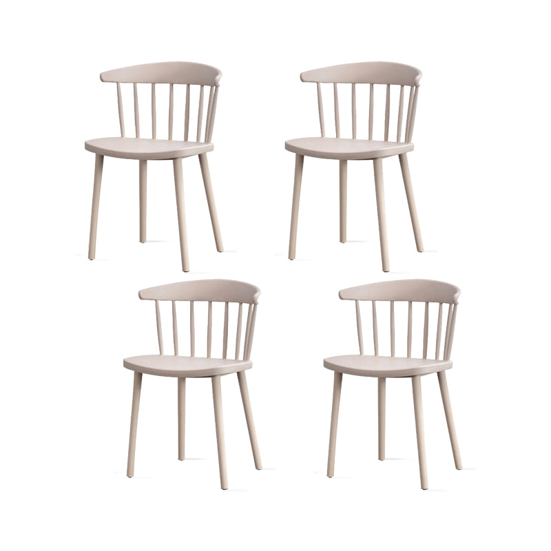 Contemporary Kitchen Dining Chair Plastic Slat Back Side Chair