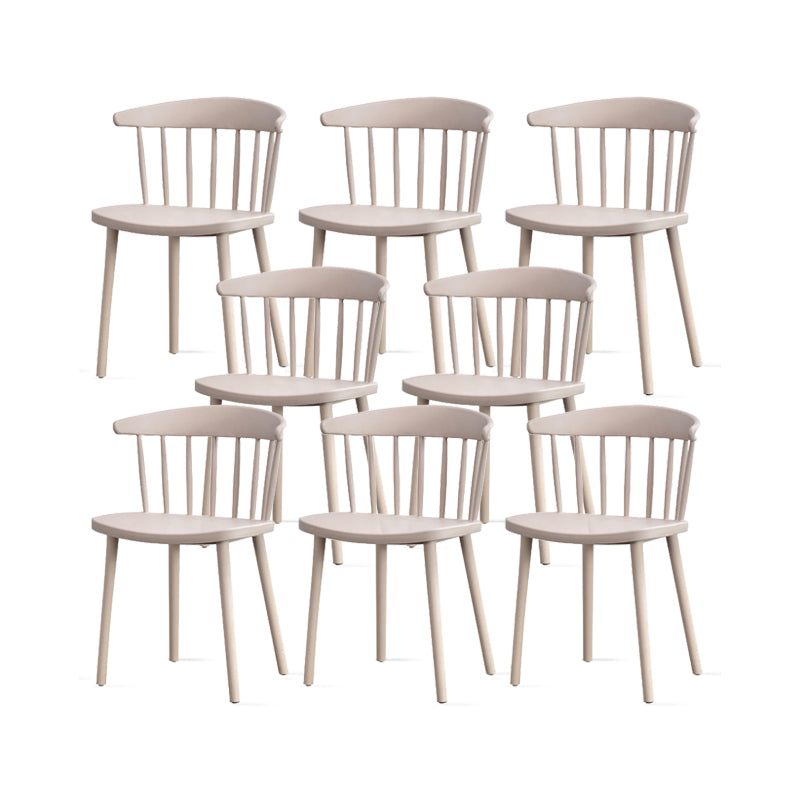 Contemporary Kitchen Dining Chair Plastic Slat Back Side Chair
