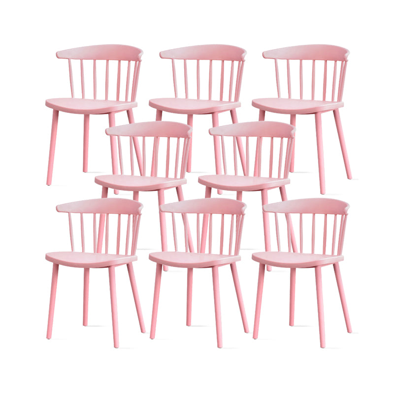 Contemporary Kitchen Dining Chair Plastic Slat Back Side Chair