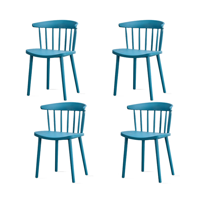 Contemporary Kitchen Dining Chair Plastic Slat Back Side Chair