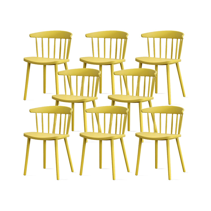 Contemporary Kitchen Dining Chair Plastic Slat Back Side Chair