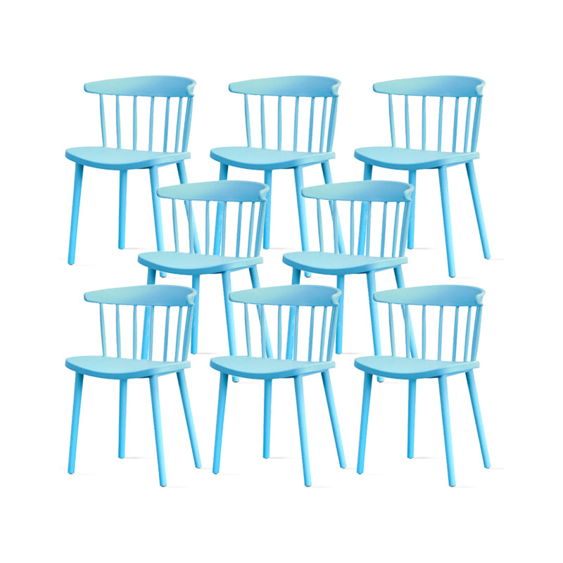 Contemporary Kitchen Dining Chair Plastic Slat Back Side Chair