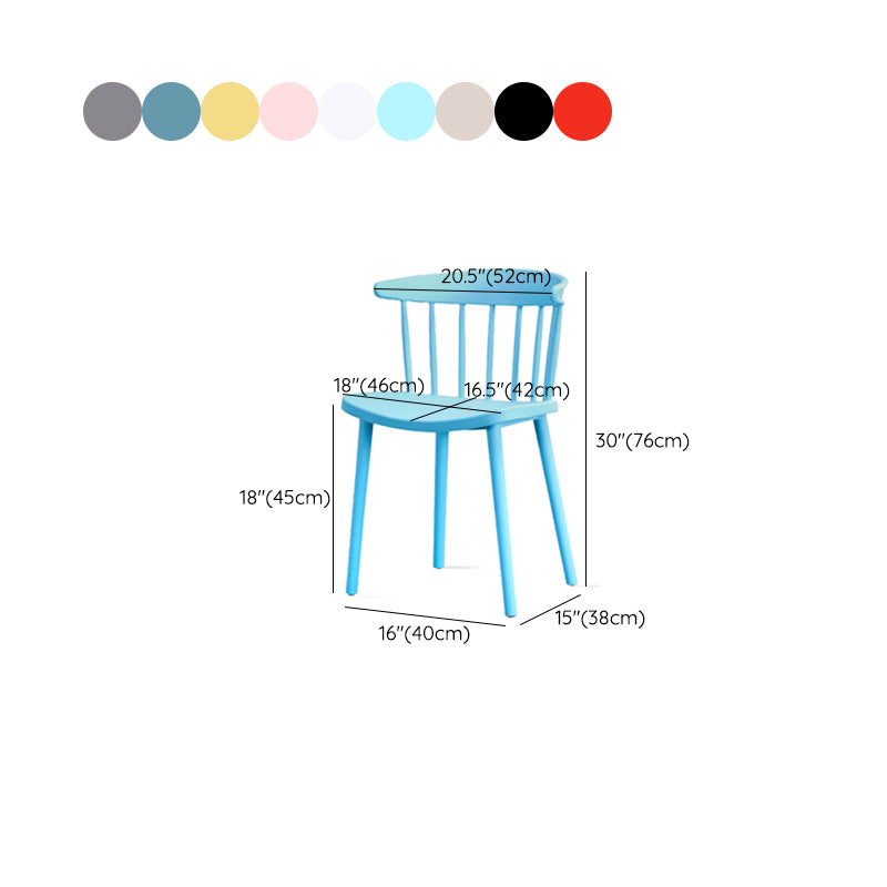 Contemporary Kitchen Dining Chair Plastic Slat Back Side Chair
