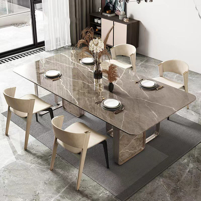 Home Upholstered Armless Dining Chair Faux Leather Open Back Chair