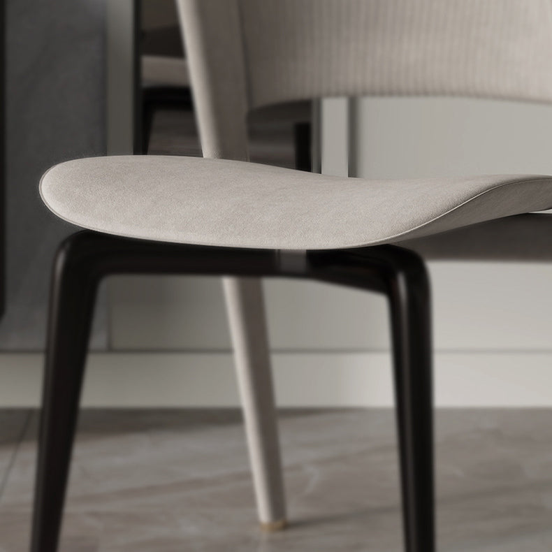 Home Upholstered Armless Dining Chair Faux Leather Open Back Chair