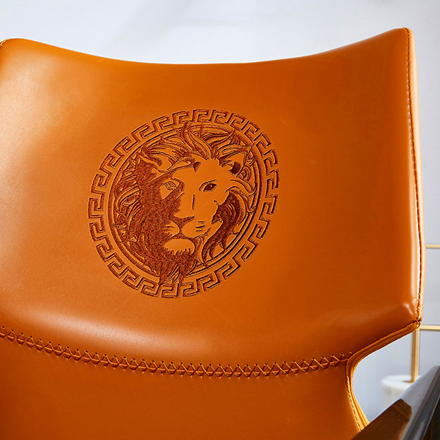 Home Upholstered Arm Dining Chair Faux Leather Wingback Chair