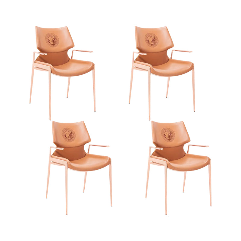 Home Upholstered Arm Dining Chair Faux Leather Wingback Chair