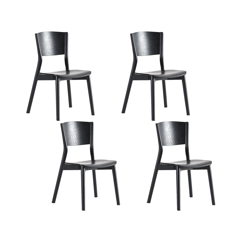Industrial Armless Dining Chair Kitchen Open Back Chair in Black