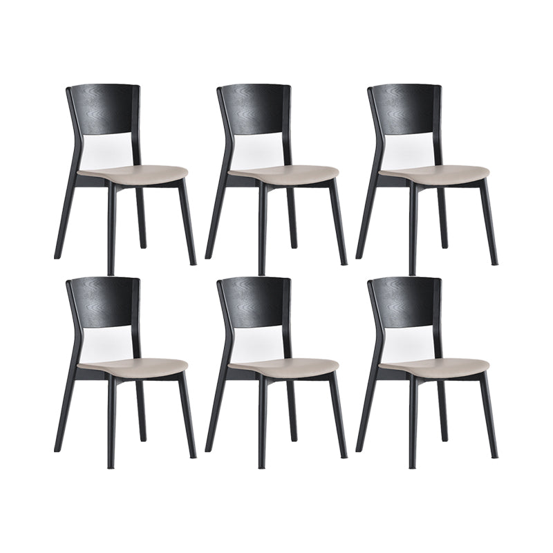 Industrial Armless Dining Chair Kitchen Open Back Chair in Black