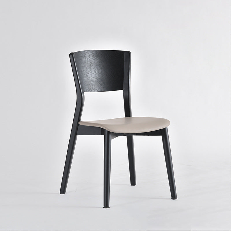 Industrial Armless Dining Chair Kitchen Open Back Chair in Black