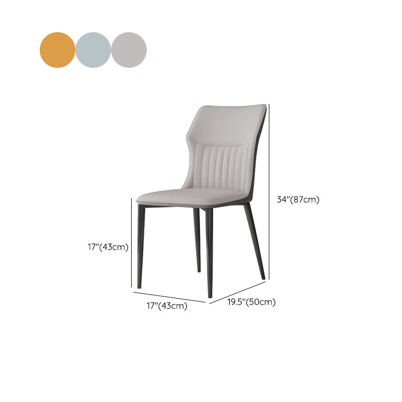 Industrial Upholstered Armless Chair Kitchen Wingback Side Chair