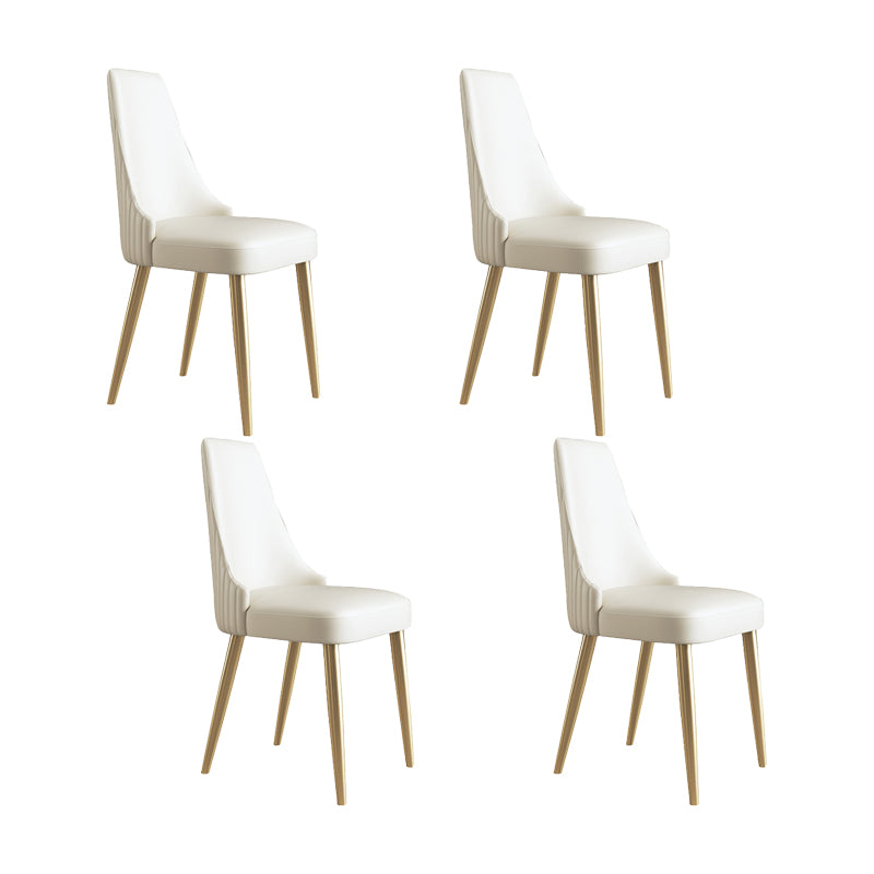 Glam Kitchen Side Chair Gold Legs Parsons Armless Dining Chair