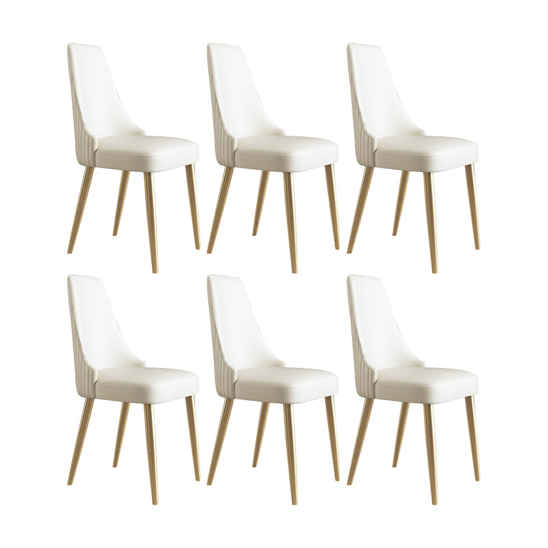Glam Kitchen Side Chair Gold Legs Parsons Armless Dining Chair