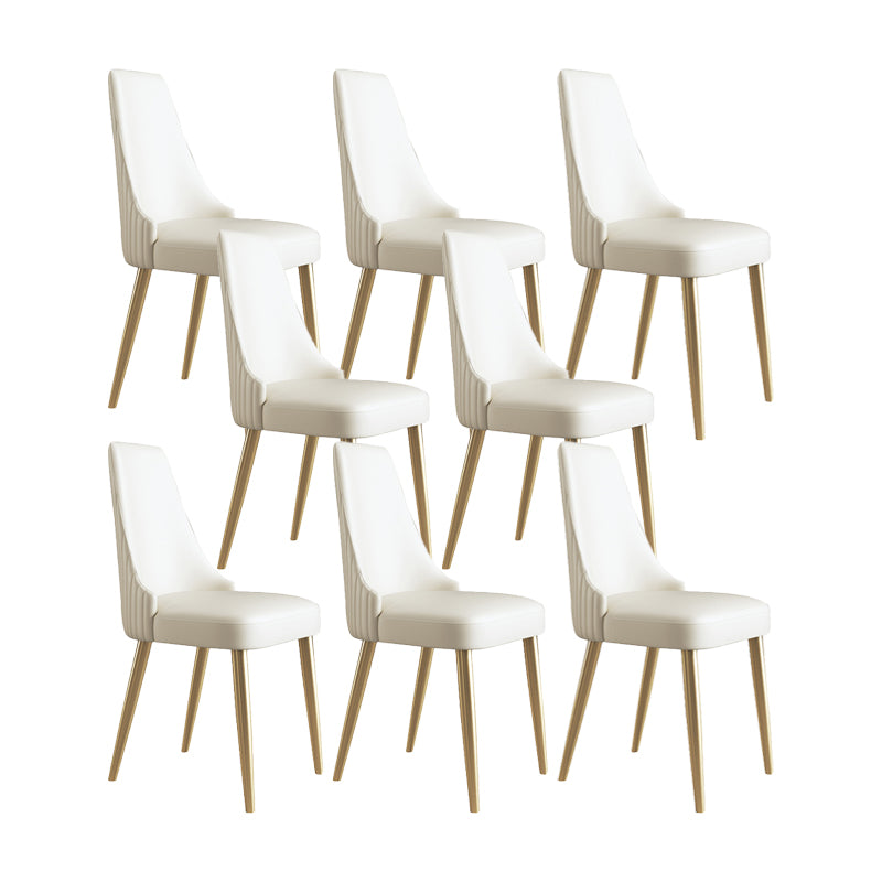 Glam Kitchen Side Chair Gold Legs Parsons Armless Dining Chair