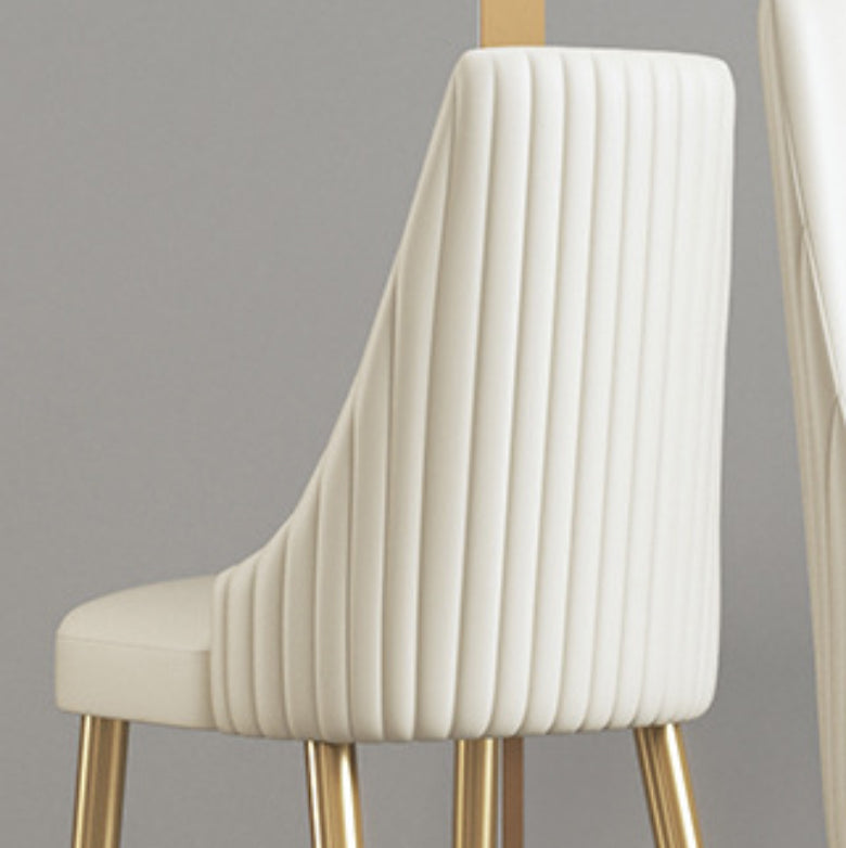 Glam Kitchen Side Chair Gold Legs Parsons Armless Dining Chair