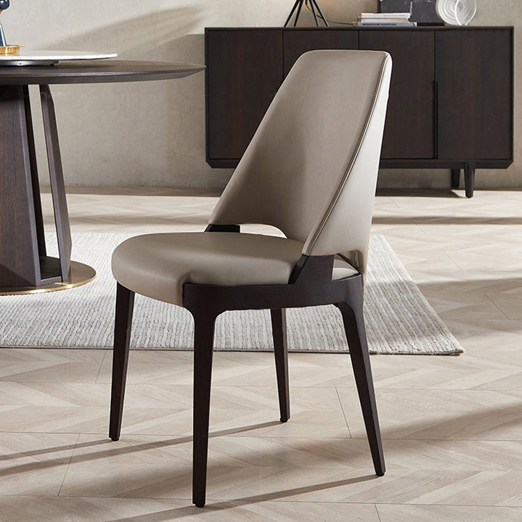 Industrial Upholstered Armless Chair Kitchen Wood Parsons Side Chair