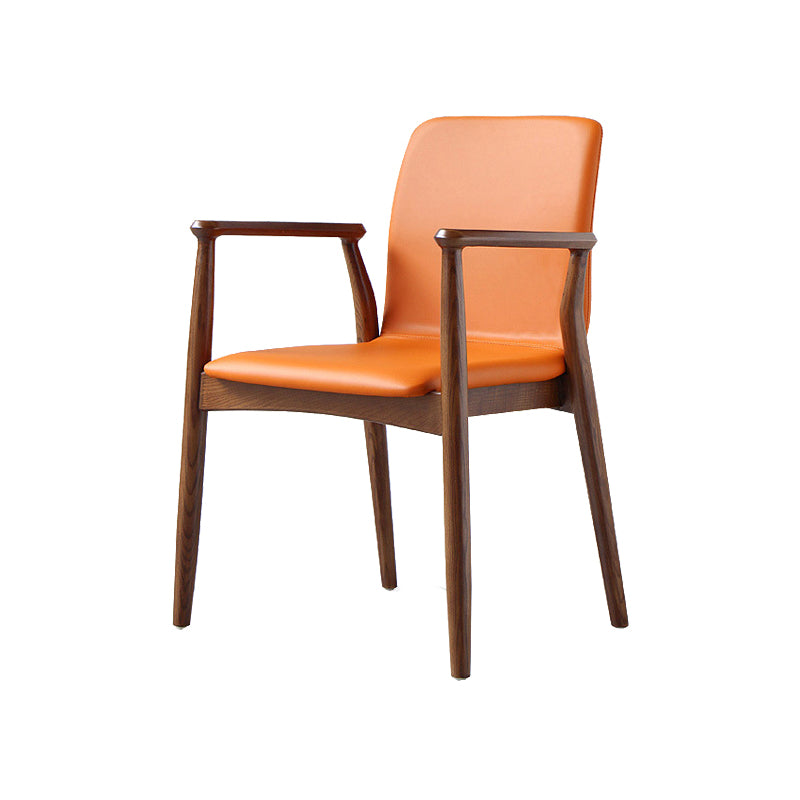 Contemporary Kitchen Dining Arm Chair Faux Leather Parsons Dining Chair