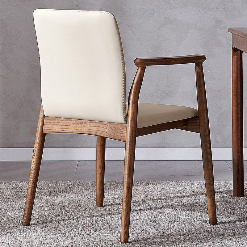 Contemporary Kitchen Dining Arm Chair Faux Leather Parsons Dining Chair