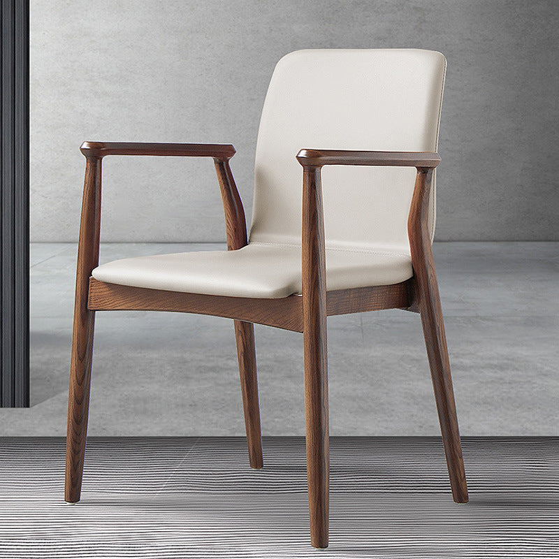 Contemporary Kitchen Dining Arm Chair Faux Leather Parsons Dining Chair