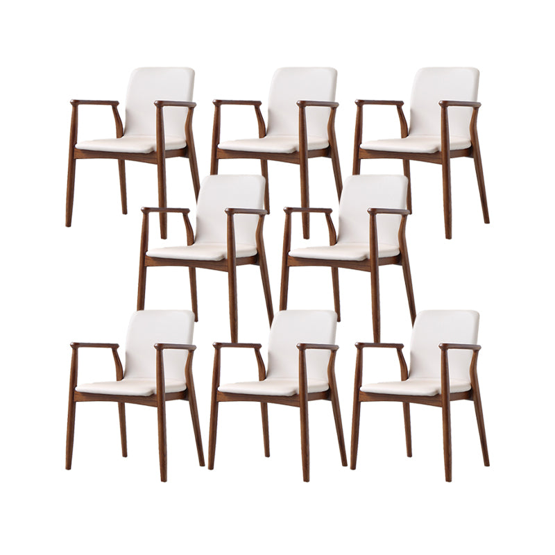 Contemporary Kitchen Dining Arm Chair Faux Leather Parsons Dining Chair