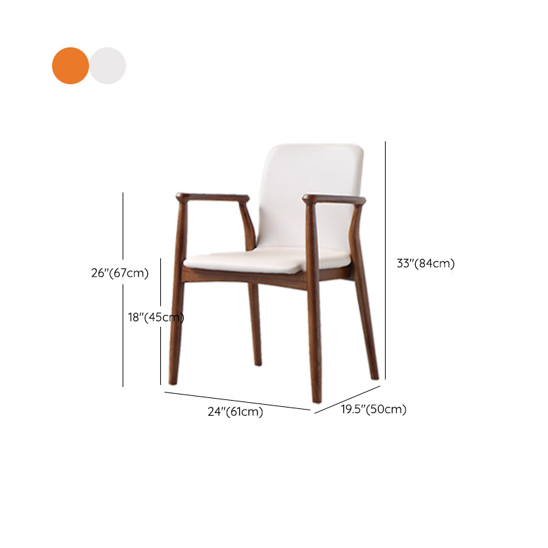 Contemporary Kitchen Dining Arm Chair Faux Leather Parsons Dining Chair