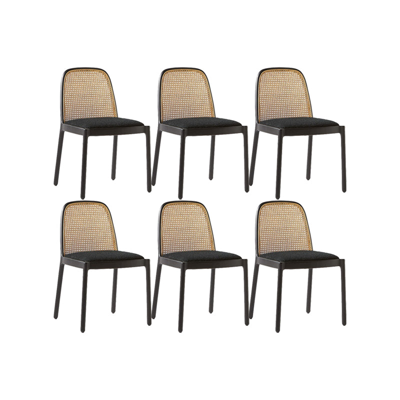Industrial Upholstered Armless Chair Kitchen Cane Back Side Chair